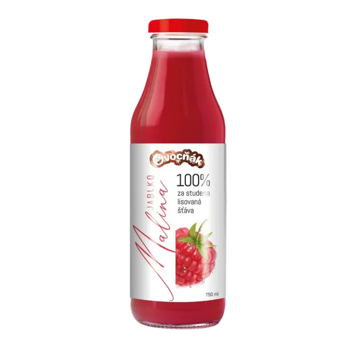 Ovocňák Mošt ve skle jablko a malina 750 ml